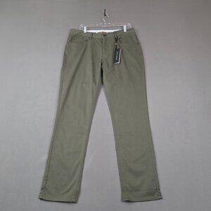 Nifty Genius 5 Pocket Stretch Cotton Pants Slim Fit Chino Olive Mens 34x33 NWT
